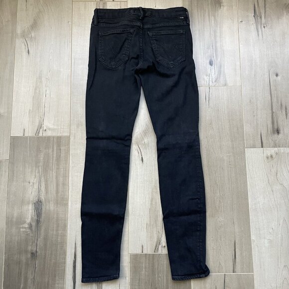 MOTHER The Looker Black Skinny Jeans Mid‎ Rize Size 25 Timeless Minimalist Glam - Picture 8 of 14